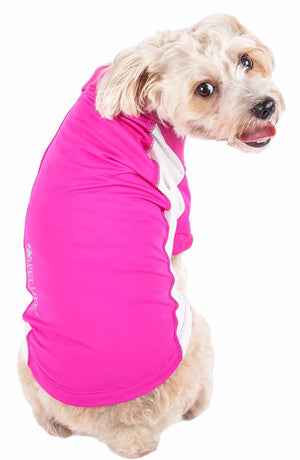 Pet Life  Active 'Barko Pawlo' Relax-Stretch Wick-Proof Performance Dog Polo T-Shirt - Pet Totality