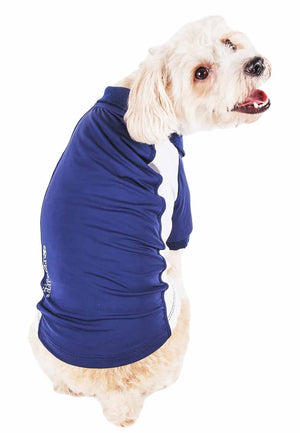 Pet Life  Active 'Barko Pawlo' Relax-Stretch Wick-Proof Performance Dog Polo T-Shirt - Pet Totality