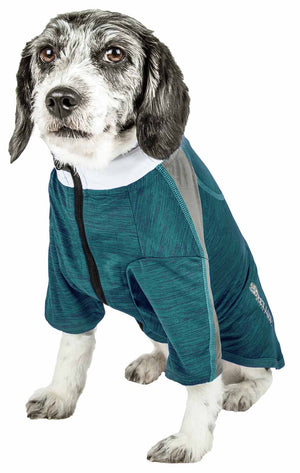 Pet Life  Active 'Chewitt Wagassy' 4-Way Stretch Performance Long Sleeve Dog T-Shirt - Pet Totality