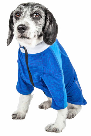 Pet Life  Active 'Chewitt Wagassy' 4-Way Stretch Performance Long Sleeve Dog T-Shirt - Pet Totality