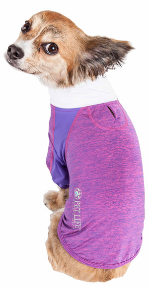 Pet Life  Active 'Chewitt Wagassy' 4-Way Stretch Performance Long Sleeve Dog T-Shirt - Pet Totality