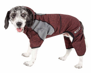 Pet Life  Active 'Fur-Breeze' Heathered Performance 4-Way Stretch Two-Toned Full Bodied Hoodie - Pet Totality