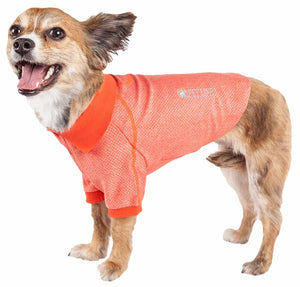 Pet Life  Active 'Fur-Flexed' Relax-Stretch Wick-Proof Performance Dog Polo T-Shirt - Pet Totality
