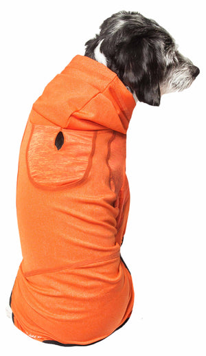 Pet Life  Active 'Pawsterity' Heathered Performance 4-Way Stretch Two-Toned Full Bodied Hoodie - Pet Totality