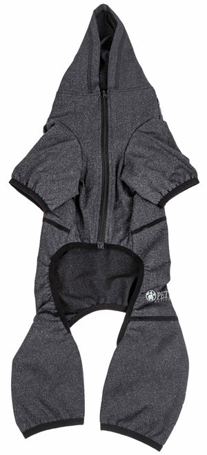 Pet Life  Active 'Pawsterity' Heathered Performance 4-Way Stretch Two-Toned Full Bodied Hoodie - Pet Totality