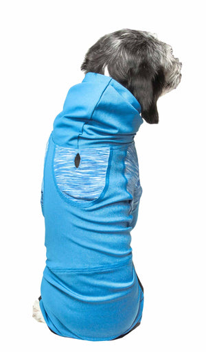 Pet Life  Active 'Pawsterity' Heathered Performance 4-Way Stretch Two-Toned Full Bodied Hoodie - Pet Totality