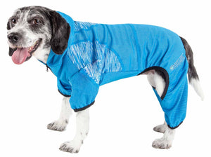 Pet Life  Active 'Pawsterity' Heathered Performance 4-Way Stretch Two-Toned Full Bodied Hoodie - Pet Totality