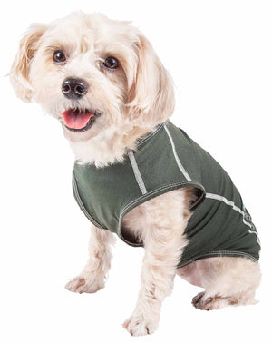 Pet Life  Active 'Racerbark' 4-Way Stretch Performance Active Dog Tank Top T-Shirt - Pet Totality