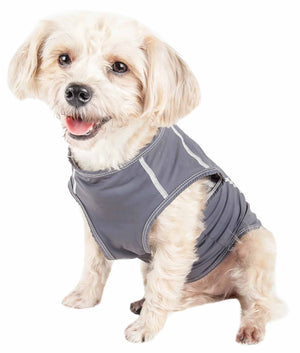 Pet Life  Active 'Racerbark' 4-Way Stretch Performance Active Dog Tank Top T-Shirt - Pet Totality