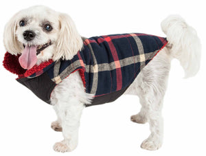 Pet Life  'Allegiance' Classical Plaided Insulated Dog Coat Jacket - Pet Totality