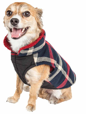 Pet Life  'Allegiance' Classical Plaided Insulated Dog Coat Jacket - Pet Totality