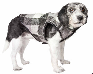 Pet Life  'Black Boxer' Classical Plaided Insulated Dog Coat Jacket - Pet Totality