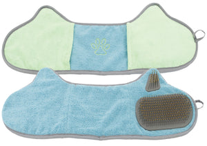 Pet Life  'Bryer' 2-in-1 Hand-Inserted Microfiber Pet Grooming Towel and Brush - Pet Totality