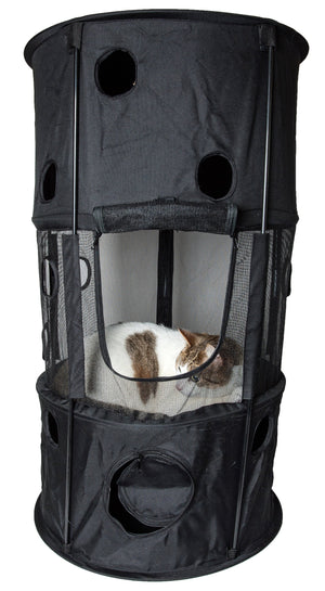 Pet Life Climbertree Circular Obstacle Play-Active Travel Collapsible Travel Pet Cat House - Pet Totality