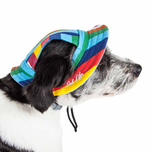 Pet Life  'Colorfur' Uv Protectant Adjustable Fashion Canopy Brimmed Dog Hat Cap - Pet Totality