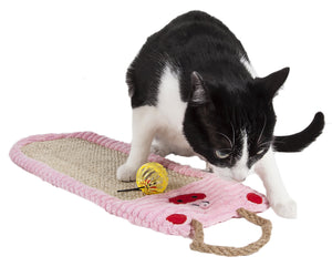 Pet Life Eco-Natural Sisal And Jute Hanging Carpet Kitty Cat Scratcher Lounge With Toy - Pet Totality