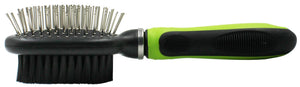 Pet Life  Flex Series 2-in-1 Dual-Sided Pin and Bristle Grooming Pet Brush - Pet Totality