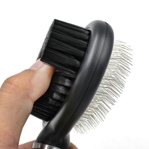 Pet Life  Flex Series 2-in-1 Dual-Sided Slicker and Bristle Grooming Pet Brush - Pet Totality