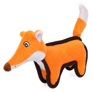 Pet Life Foxy-Tail Quilted Plush Animal Squeak Chew Tug Dog Toy - Pet Totality