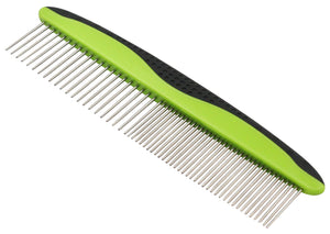 Pet Life  Grip Ease' Wide and Narrow Tooth Grooming Pet Comb - Pet Totality