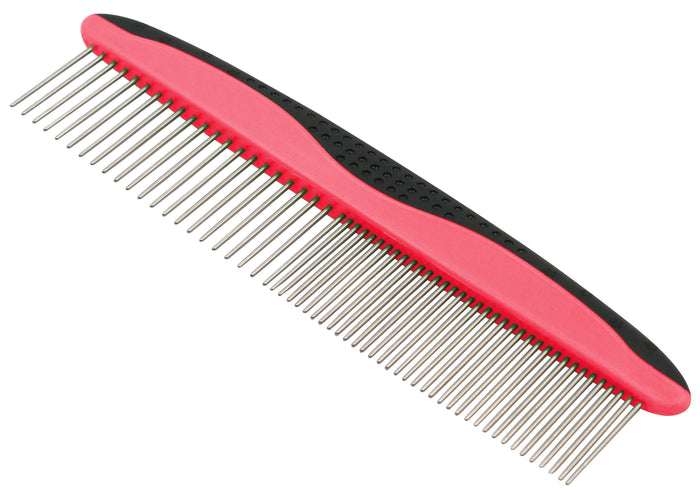 Pet Life  Grip Ease' Wide and Narrow Tooth Grooming Pet Comb