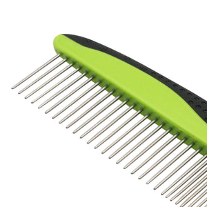 Pet Life  Grip Ease' Wide and Narrow Tooth Grooming Pet Comb - Pet Totality