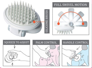 Pet Life  'Gyrater' Swivel Travel Silicone Massage Grooming Pet Brush - Pet Totality