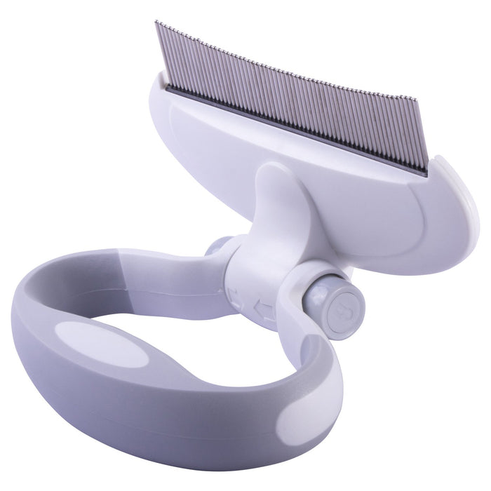 Pet Life  'Gyrater' Travel Swivel Curved Pet Grooming Pin Comb