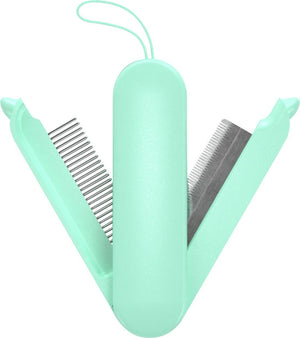 Pet Life  'JOYNE' Multi-Functional 2-in-1 Swivel Travel Grooming Comb and Deshedder - Pet Totality