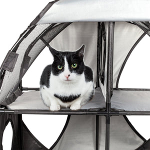 Pet Life Kitty-Play Obstacle Travel Collapsible Soft Folding Pet Cat House - Pet Totality