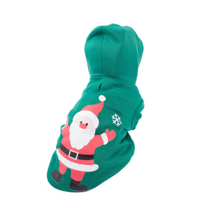 Pet Life LED Lighting Hands-Up-Santa Hooded Sweater Pet Costume - Pet Totality