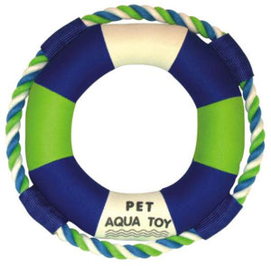 Pet Life  'Life Raver' Rounded Squeaking and Jute Rope Floating Dog Toy - Pet Totality