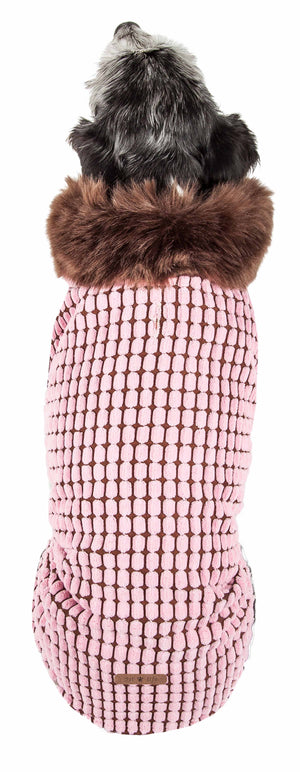 Pet Life  Luxe 'Beautifur' Elegant Designer Boxed Mink Fur Dog Coat Jacket - Pet Totality