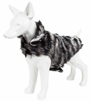 Pet Life  Luxe 'Chauffurry' Beautiful Designer Zebra Patterned Mink Fur Dog Coat Jacket - Pet Totality
