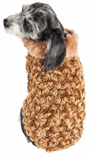 Pet Life  Luxe 'Furpaw' Shaggy Elegant Designer Dog Coat Jacket - Pet Totality