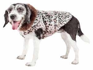 Pet Life  Luxe 'Furracious' Cheetah Patterned Mink Dog Coat Jacket - Pet Totality