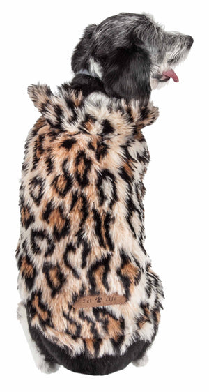 Pet Life  Luxe 'Lab-Pard' Dazzling Leopard Patterned Mink Fur Dog Coat Jacket - Pet Totality