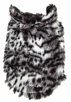 Pet Life  Luxe 'Paw Dropping' Designer Gray-Scale Tiger Pattern Mink Fur Dog Coat Jacket - Pet Totality