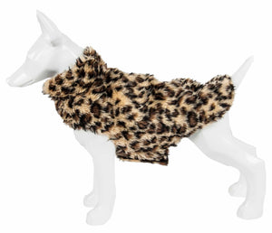 Pet Life  Luxe 'Poocheetah' Ravishing Designer Spotted Cheetah Patterned Mink Fur Dog Coat Jacket - Pet Totality