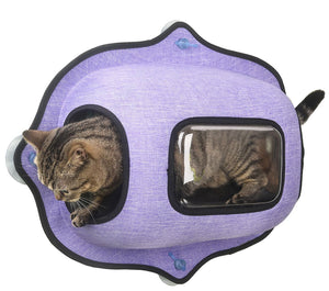 Pet Life  'Purr-view' See-through Suction Cup Kitty Cat Lounger and Bed - Pet Totality