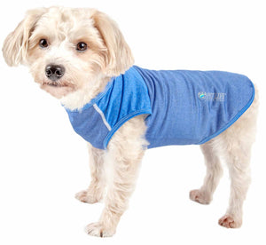 Pet Life ® Active 'Aero-Pawlse' Heathered Quick-Dry And 4-Way Stretch-Performance Dog Tank Top T-Shirt - Pet Totality