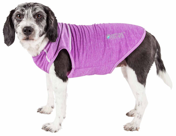 Pet Life ® Active 'Aero-Pawlse' Heathered Quick-Dry And 4-Way Stretch-Performance Dog Tank Top T-Shirt