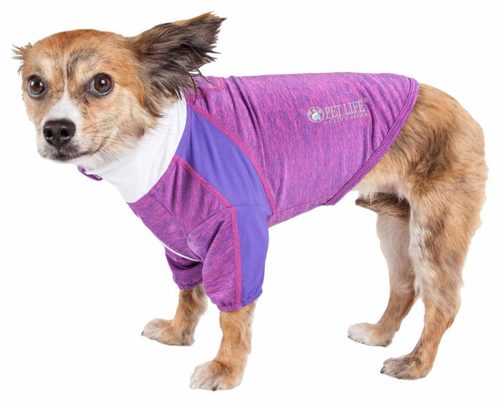 Pet Life ® Active 'Chewitt Wagassy' 4-Way Stretch Performance Long Sleeve Dog T-Shirt