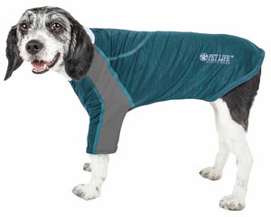 Pet Life ® Active 'Chewitt Wagassy' 4-Way Stretch Performance Long Sleeve Dog T-Shirt - Pet Totality
