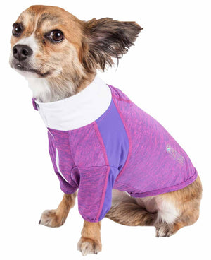 Pet Life ® Active 'Chewitt Wagassy' 4-Way Stretch Performance Long Sleeve Dog T-Shirt - Pet Totality