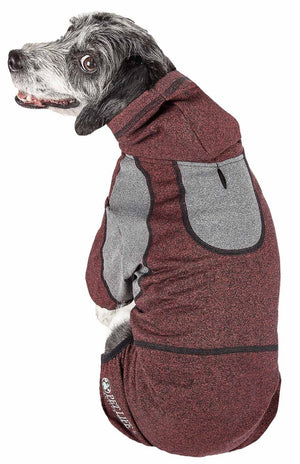 Pet Life ® Active 'Fur-Breeze' Heathered Performance 4-Way Stretch Two-Toned Full Bodied Hoodie - Pet Totality