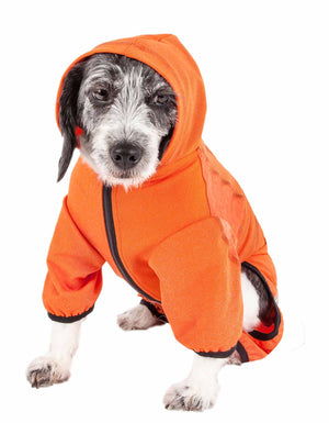 Pet Life ® Active 'Pawsterity' Heathered Performance 4-Way Stretch Two-Toned Full Bodied Hoodie - Pet Totality