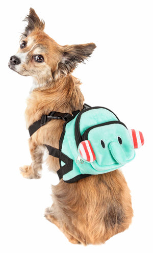 Pet Life ® 'Dumbone' Dual-Pocketed Compartmental Animated Dog Harness Backpack - Pet Totality