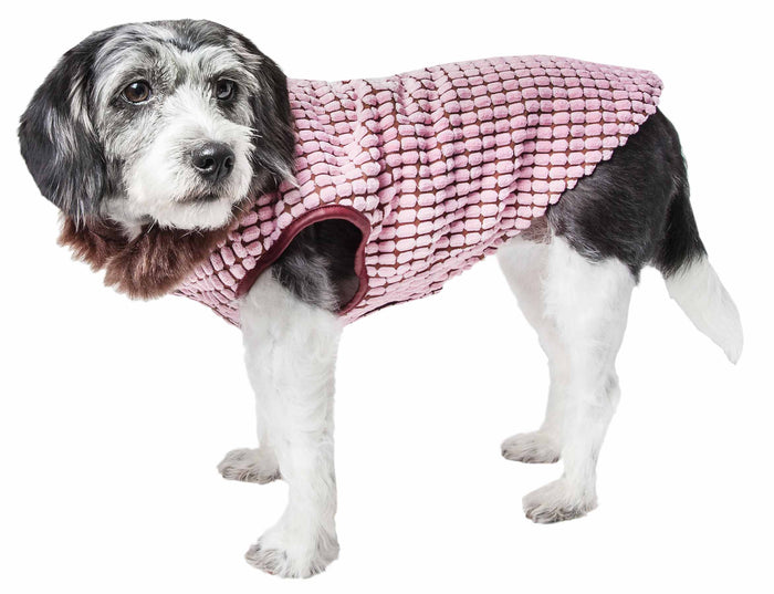 Pet Life ® Luxe 'Beautifur' Elegant Designer Boxed Mink Fur Dog Coat Jacket