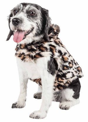 Pet Life ® Luxe 'Lab-Pard' Dazzling Leopard Patterned Mink Fur Dog Coat Jacket - Pet Totality